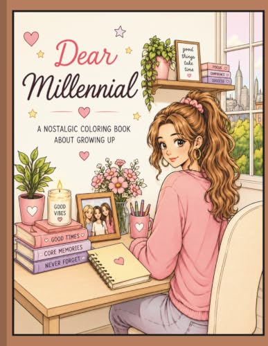 Dear Millennial: Bold & Easy Adult Coloring Book Filled with 90s & 2000s Nostalgia, Cozy Memories, and Stress Relief image 2