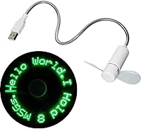 Vista 10 de PowerTRC Ventilador de mensajes programable LED con dibujo personalizado, alimentado por USB (LED azul)