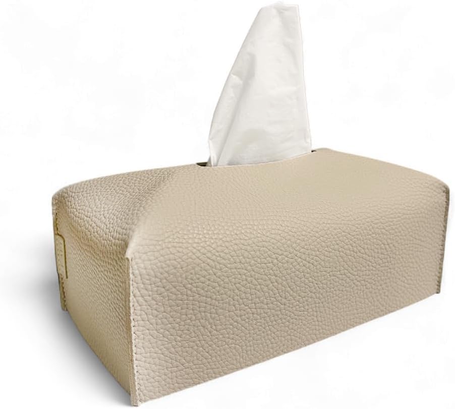 LEART Leather Tissue Box Cover – Elegant Tissue Box Holder for Home Office Car Hotel Decor | Living Room Bedroom Bathroom | Facial Tissue Holder, Car Tissue Box Holder (Camel)
