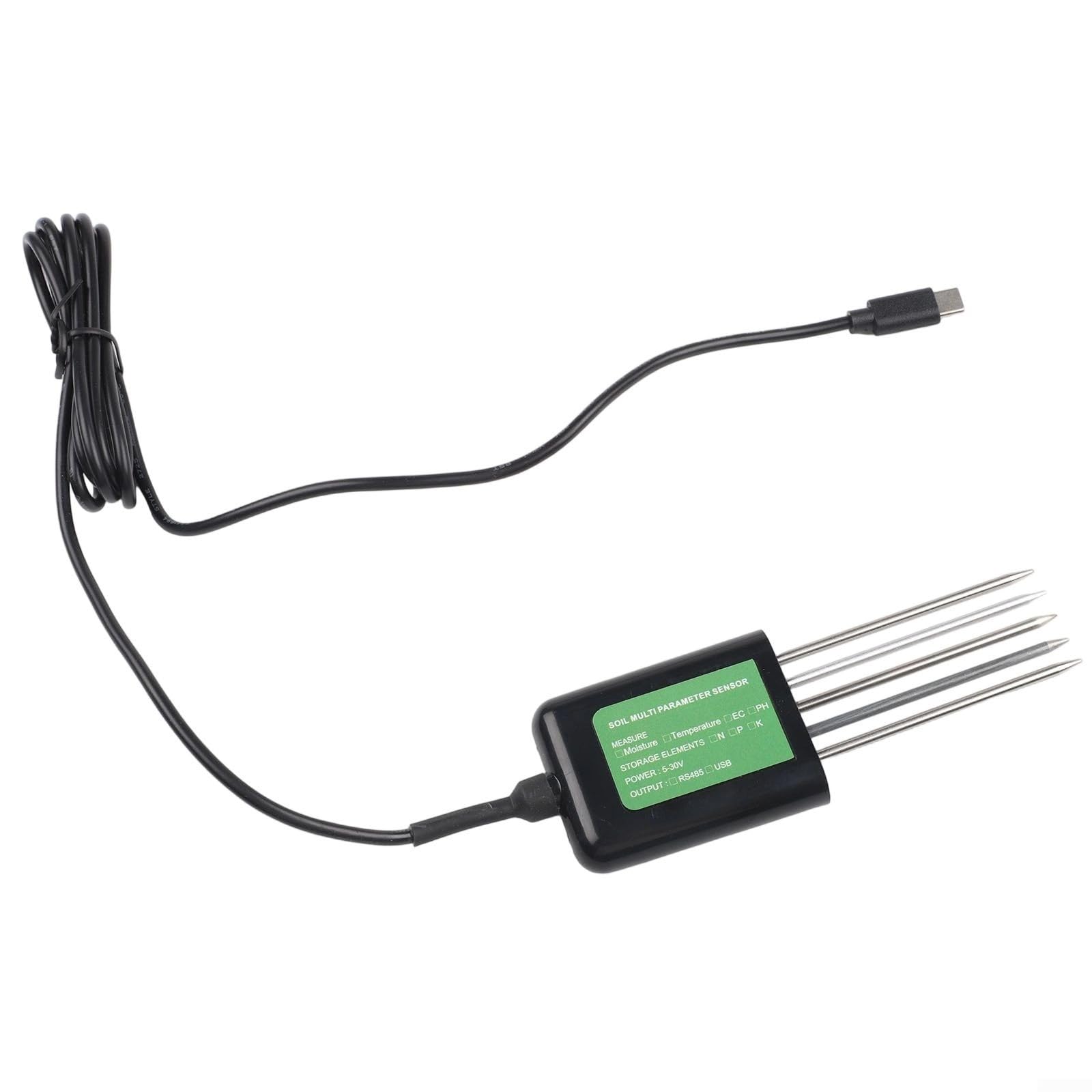 8-in-1 Soil Tester with USB Interface, Soil Moisture, pH, Temperature, Conductivity, Nutrient & NPK Meter, IP68 Waterproof Soil Sensor for Gardening, Farming & Lawn Care