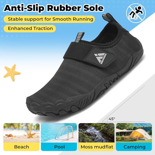 Image of Mishansha Kids Water Shoes Quick-Dry Wide Toe Box Non-Slip Barefoot Shoes Beach Pool Swim Shoes