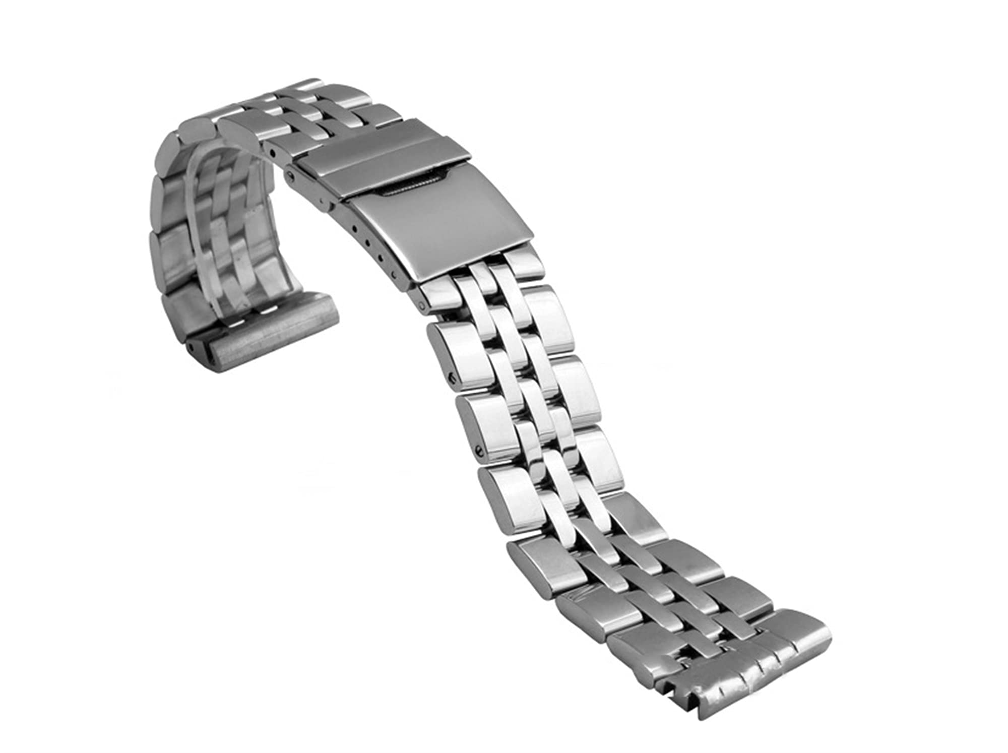 Uhrenarmband aus 316L-Edelstahl, massives Metallarmband für Herrenuhr mit Schnellverschluss, 22 mm, 24 mm