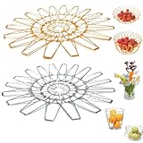 変形バスケット 折りたたみ フルーツバスケット 2個入り【ゴールド、シルバー】 変形自在 大容量 収納かご 防錆 軽量 おしゃれ インテリア 多機能 キッチン リビング オフィス レストラン対応 小物/花/野菜 収納 耐久性 防锈 堅牢