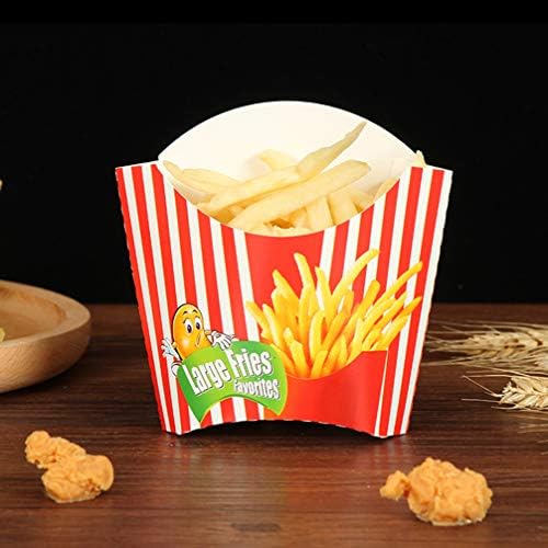 Cabilock 100Pcs Paper Food Box Disposable Snack Holder French Fry Box Holders Cups for Home Shop