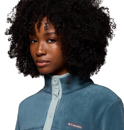 Image of Columbia Womens Benton Springs Half Snap II Pull Over Fleece Jacket, Dark Stone /Canoe /Vintage Blue, 3X
