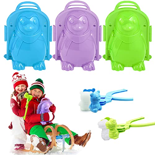 iRabgeb 5PCS Snowball Maker Toys, Snow Animal Toys Kit, Snow Toy Molds for Kids Adults Outdoor, Penguin Snow Molds Dinosaur Bear Snowball Maker, Winter Snow Toys, 2 Sizes, Large & Small iRabgeb 5PCS Snowball Maker Toys, Snow Animal Toys Kit, Snow Toy Molds for Kids Adults Outdoor, Penguin Snow Molds Dinosaur Bear Snowball Maker, Winter Snow Toys, 2 Sizes, Large & Small