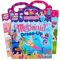 JOYIN 3 Sets Sticker Activity Books, Princess Dress-Up, 195Pcs 3D Reusable Waterproof Sticker Books for Kids Age 3+(Mermaid, Princess, Fashion)