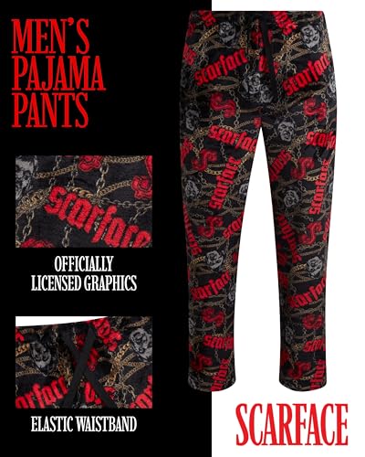 Scarface Mens All Over Print Pajama Pant with Adjustable, Elastic Waistband - Soft, Silky Sleepwear2