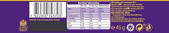 Cadbury Dairy Milk Caramel Single Bar (Pack of 24)