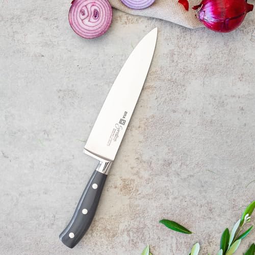 Miniatura 5 de BRA Signature | Cuchillo pan 200 mm | Acero Inoxidable alemán forjado con Molibdeno Vanadio, Mango Remachado ABS, Diseño Ergonómico, Hoja 1, 6 mm espesor