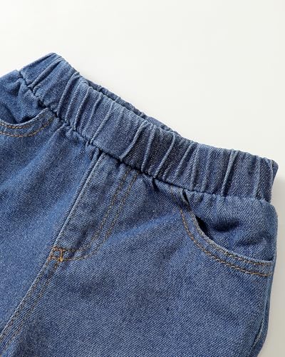 Image of Baby Toddler Girl Clothes Outfits Kids Sweatshirt Jeans Set Denim Pants Little Girls Clothes Toddler Outfit for Girls