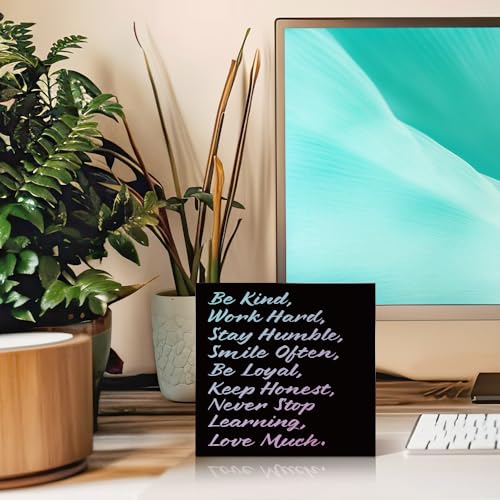 Be-Kind-Be-Yourself-Work-Hard-Stay-Humble-Smile-Often-6×6-Inch-Encouragement-Wood-Box-Signs-Funny-Home-Office-Shelf-Wooden-Plaque-Desk-Decor-Appreciation-Gifts-for-Coworkers-Friend-Family Be Kind Be Yourself Work Hard Stay Humble Smile Often 6×6 Inch Encouragement Wood Box Signs Funny Home Office Shelf Wooden Plaque Desk Decor Appreciation Gifts for Coworkers Friend Family