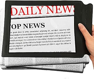 M MAGDEPO Page Magnifier Optical Large Full Sheet Magnifier Reading Aids for Elderly Low Vision with 2 Bonus bookmark magnifying sheet