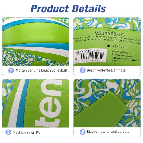 Image of Soft Rubber Lightweight Volleyball for Indoor Training Game Competition, Gym, Outdoor Beach Play, Gift for Kids,Fit for Beginner, Teenager, Adult, 1pcs