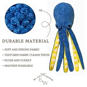 Duck and Octopus Dog Toy Set  Crinkle Squeaky Plush No Stuffing Interactive Calm Fun Cuddle Play  Large Medium Small Dogs and Puppy  Audible Stimulation  Bright Colors  Cucciolini Doodles Duck and octopus dog toy set  crinkle squeaky plush no stuffing interactive calm fun cuddle play  large medium small dogs and puppy  audible stimulation  bright colors   cucciolini doodles