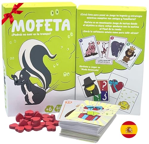 MOFETA Juego de Mesa Familiar Premio Mejor Juego de Cartas de 2 a 12 Jugadores |Aprende en 1´ | Rejugable Partidas 15´ | +6 años | Únete a la Aventura y regala a Tus Seres Queridos Estas navidades