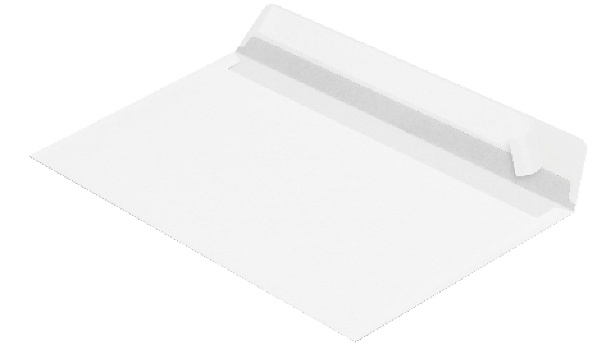 1000 Stück, Briefumschläge, 125 x 235 mm (Kompakt), Haftklebung, Gerade Klappe, 80 g/qm Offset, Ohne Fenster, Weiß, Blanke Briefhüllen