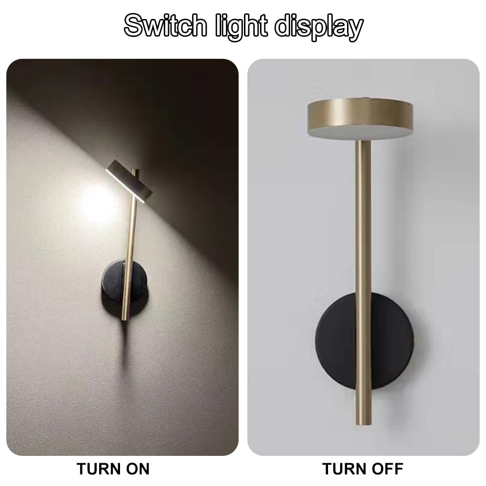 Regulowana lampa do czytania, długa metalowa lampa ścienna z akrylowym kloszem, lampka nocna, żarówki LED 7 W, 3000 K, nowoczesne i minimalistyczne oświetlenie do sypialni