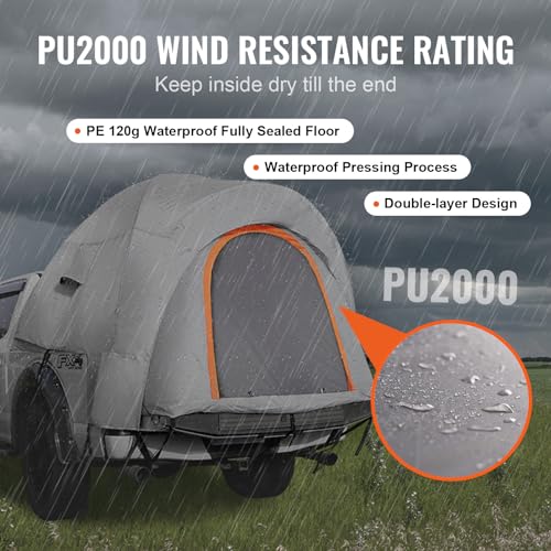 image for VEVOR Truck Bed Tent, 5.5'-6' Pickup Truck Tent with Carry Bag, Waterp
