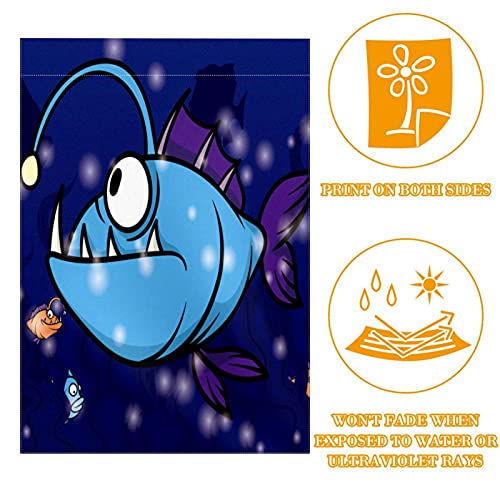 Drapeau de jardin poisson bleu toutes saisons déco extérieure lavable - 2