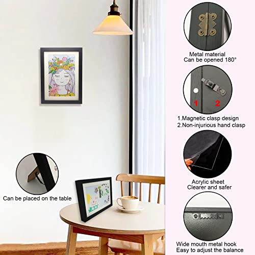 Dagcuxin Kids Art Frame, 8.5X11 Front Opening Kids Artwork Frames, Kids Artwork A4 Picture Frames Changeable,Artwork Display Storage Frames For Kids Drawings, Artworks, Art Projects, Schoolwork (Black 1Pack ) #TOP3