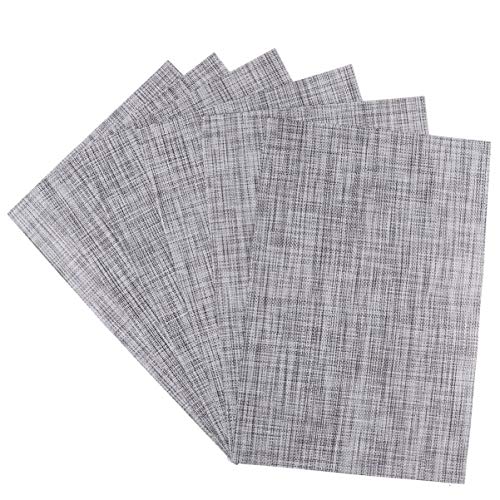 Cabilock 6 peças de tapetes de mesa de PVC resistentes ao calor para mesa de jantar, tapetes de mesa