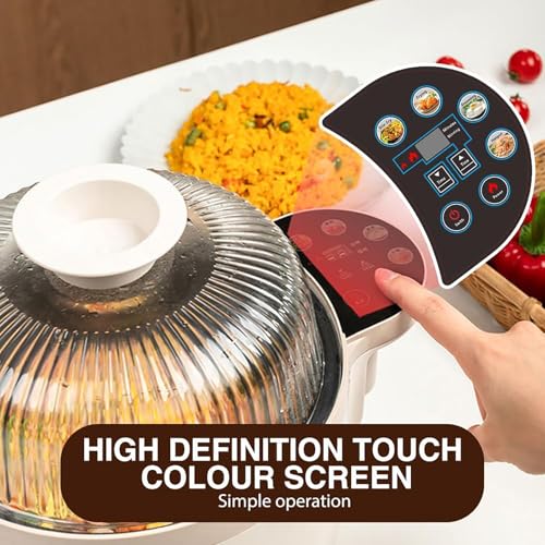 Automatische Kochmaschine, 1400 W Rührpfanne, 3,5 l Kapazität, 360 ° drehbar, 3D Rundumheizung, HD-Touchscreen, antihaftbeschichtet, für einfaches Kochen
