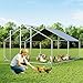 Aoxun Metal Chicken Coop, Outdoor Chicken Runs for Yard with Cover, Spire Roof Hen House Enclosure with Security Lock, Walk-in Cage Peak Hen House for Yard Farm (10x13x6.4 FT)