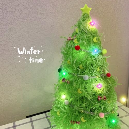 GZGXKJ Ostergras Grün 300g Dekogras Ostern Füllmaterial Geschenk Easter Grass mit Kabelgebundene Lampe Osternest Gras für Osternester Osterdeko Zum Basteln Holzwolle Ostergras