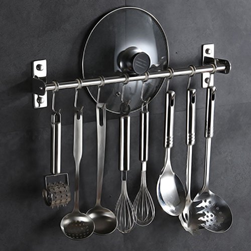 Pot Bar Rack Wandmontage Afneembare Pannen Opknoping Rail Industriële Pijp Pot Pan Bar Rack Keukengerei Opknoping Rack… - Image 8