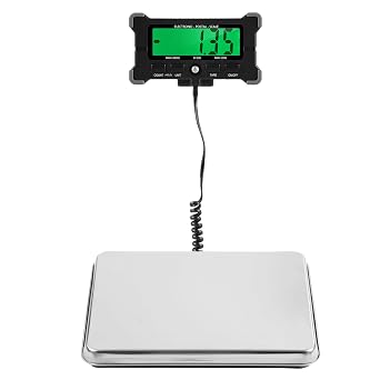 660lbs/300kg Electronic Postal Scale, 50g/0.1lb Precision, LCD Display, 16"X 12" Stainless Big Platform, Heavy Duty Postage Scale for Packages, Livestock & Pets Weighing