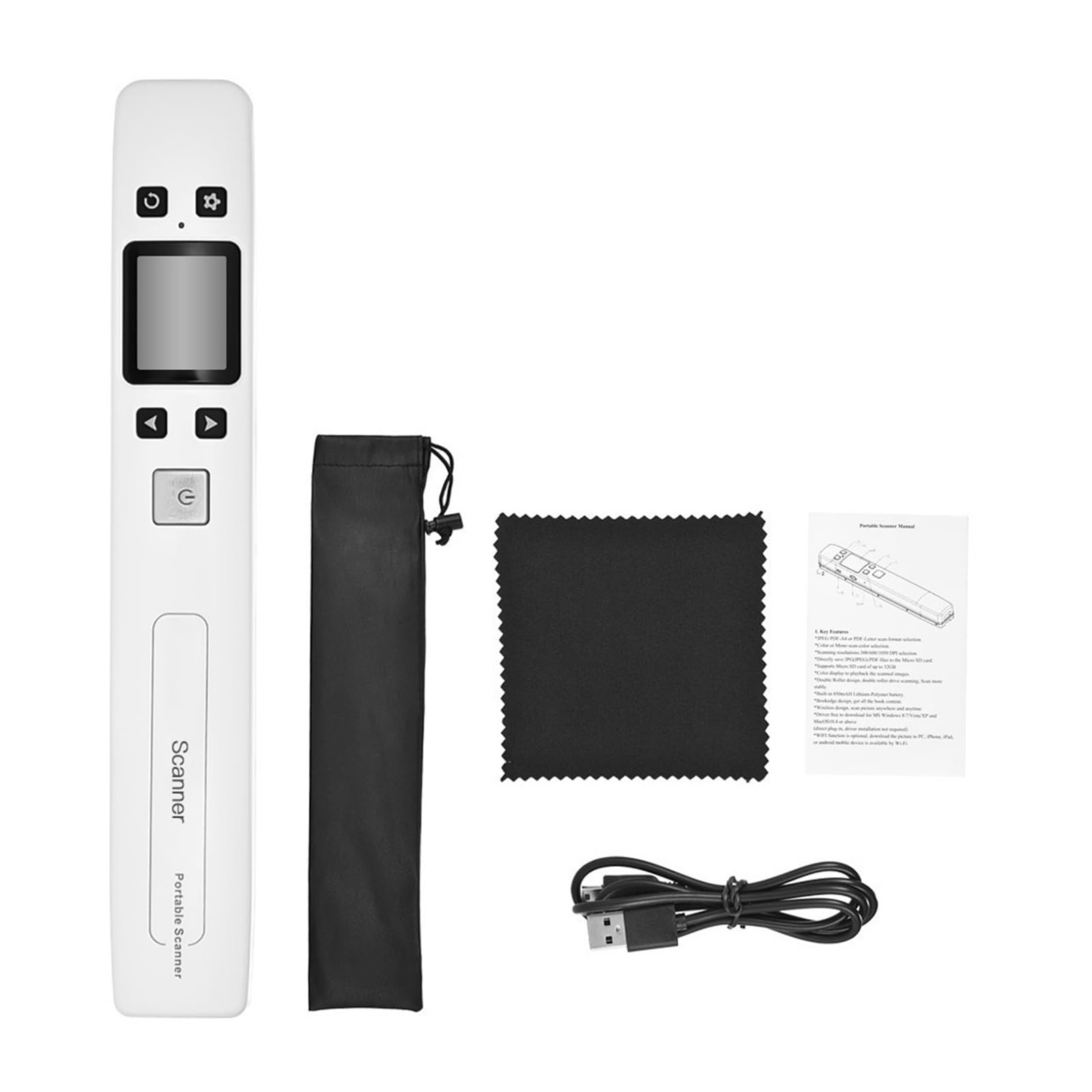 Scanner per Documenti, Scanner for documenti e immagini portatile ad alta velocità 1050DPI, display LCD formato A4 in formato JPG/PDF for libri di ricevute aziendali