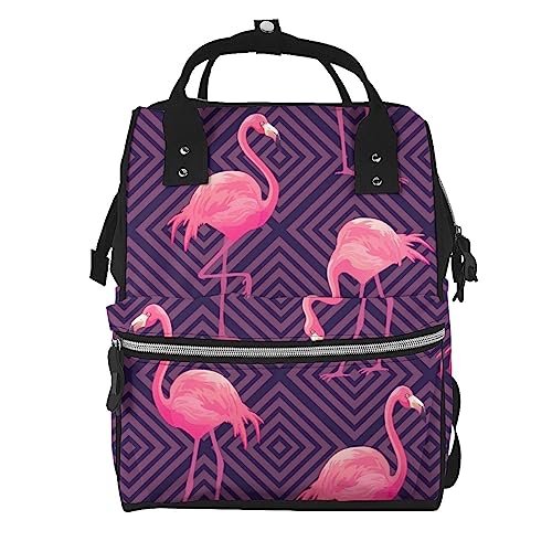 Sac à langer multifonction motif flamant rose violet multicolore taille unique bébé