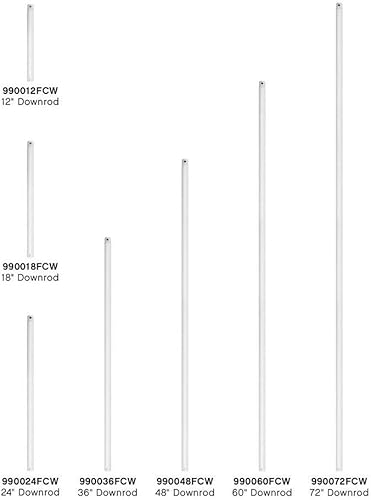 Miniatura 4 de Hinkley 990012FMB - Ventilador de techo de 12 pulgadas con barra descendente, ajusta la altura de tu ventilador de techo para adaptarse a tu