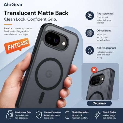 Image of Translucent Case Cover for Google Pixel 10A, Aero-Space Grade Protection Cover (Frosted Matte Black Magnetic)