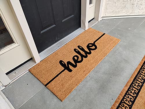 Ecomills Hello - 22" x 47" - Coir Door Mat with Heavy Duty Backing - Welcome Mat for Entryway, Porch by Ecomills - Used condition - Image 2