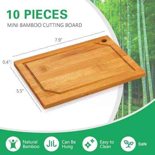 Yinkin 10 Piezas Mini Tablas De Cortar De Bambú miniatura 2