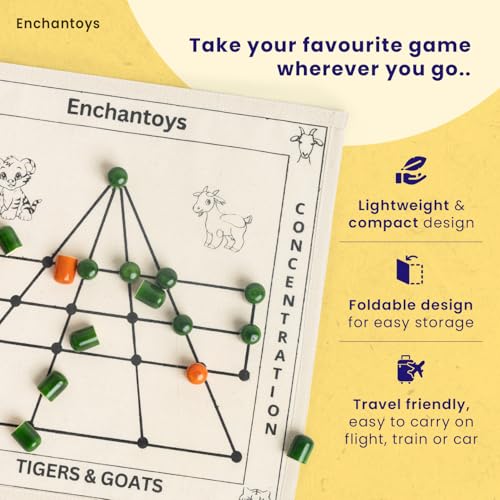 Image of Tigers and Goats Cotton Fabric Board Game | Puli Meka | Bagh Chaal | Goats & Tigers | Aadu Puli Aattam Board Game | Logical Game | Strategy Game | Ancient Indian Games