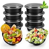 Meal Prep Containers, 10 Pack Premium Quality Meal Prep Plastic Microwavable Food Containers for adults (BPA free Food Grade/Freezer/Dishwasher Safe)