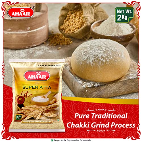 Image of Ahaar Super Atta 2Kg | 100% Natural MP Sharbati Wheat Flour