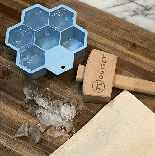 Image of Outset 76634 Large Hexagon Silicone Ice Cube Tray, 7-Cell, Blue