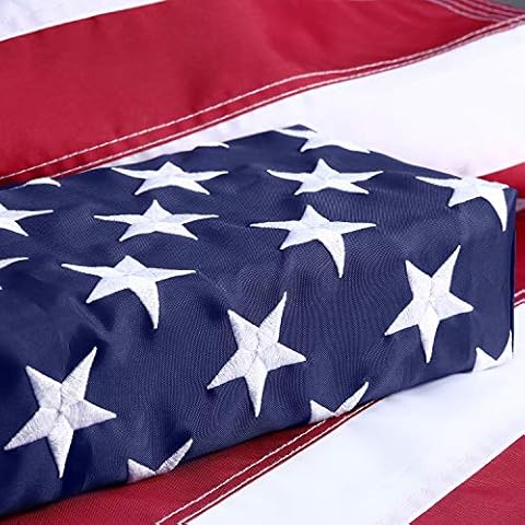 Amersun American Flag 3x5 ft,Strong Long Lasting Premium USA Flags with Sewn Stripes,Embroidered Stars and Brass Grommets for Outdoor,Tough UV Protection Fade Resistant All Weather Nylon US Flag Cover