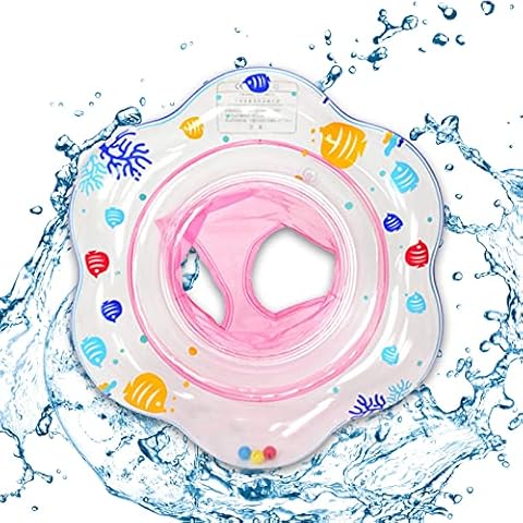 MIRFURT Baby Swimming Ring Float, Inflatable Baby Pool Float with Safety and Soft PVC Seat, Infant Training for Age 6 -36 months, Swim Rings Suitable Baby Swim or Bath (Pink) Cover