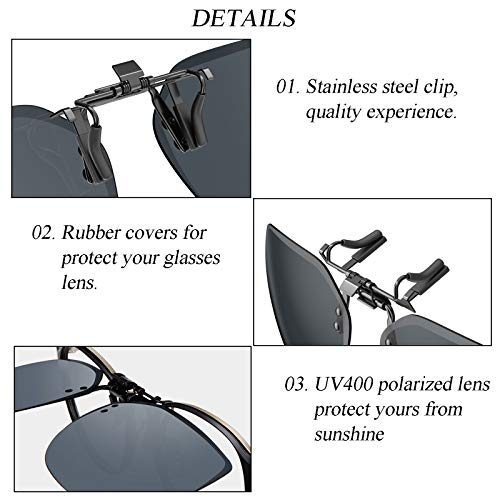 Polarized Extra Large Clip-on Sunglasses Anti-Glare UV Protection for Prescription Glasses4