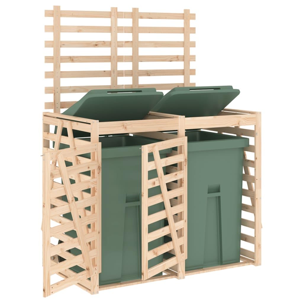 Cobertizo Doble para Cubos de Basura Madera Maciza de Pino,Casa y jardín,Productos del hogar,Accesorios para contenedores de residuos,Soportes para contenedores de residuos,42.47kg-3157685