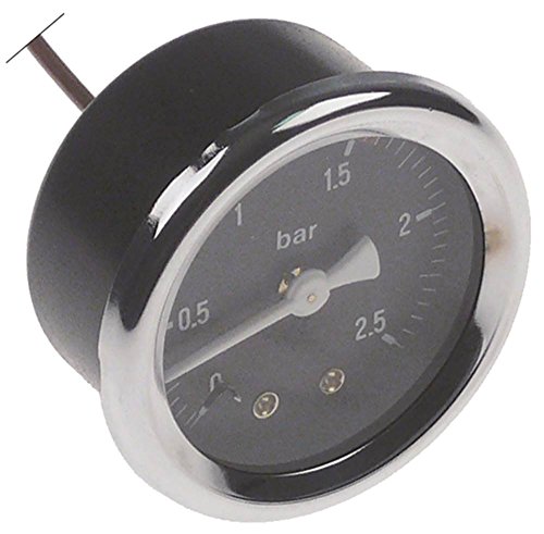 Connettore: posteriore. Vibiemme Manometro per macchina da caffè Lollo-2gruppi, Lollo-3gruppi connettore posteriore con tubo capillare 0 – 2,5 Bar Ø 50 mm 1/8\'