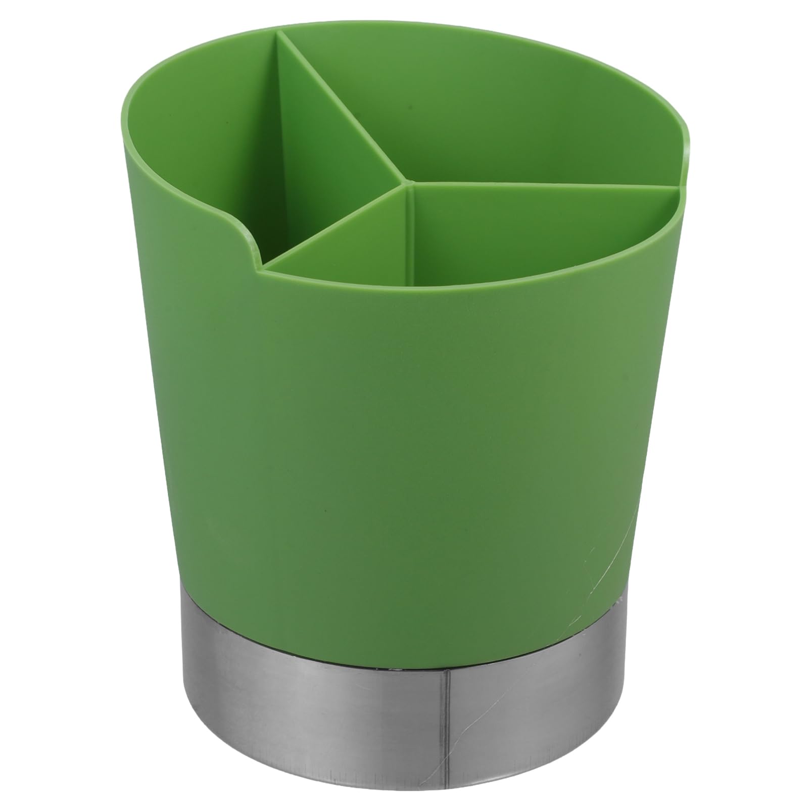 Cabilock Multi-compartment Utensil Holder Versatile Straw Dispenser Three Sections for Kitchen Counter Organization for Stirrers Spoons and Reusable Straws Easy to Clean Design