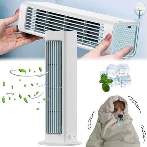 YOHFRFGX Coldeez Cooling Ace 4.0 Cooling Ace Klimaanlage Coldeez Klimaanlage tragbare Klimaanlage Cooling Ace mit 3 Geschwindigkeiten Luftkühler für Zimmer Terrasse (Weiß Plug-in-Modell)