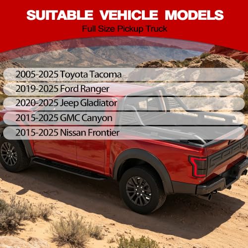Image of Heavy-Duty Roll Bar forTacoma, Ranger, Colorado, Canyon, Frontier - Alloy Steel Construction, Essential Truck Accessory for Enhanced Style & Functionality