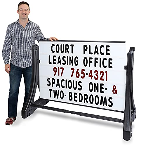 SmartSign Sidewalk Sign, Standard Swinger Changing Message Sidewalk Sign and Letter Kit, 36 x 48 Inches Sign Face